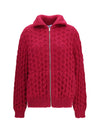 aran wool zip cardigan