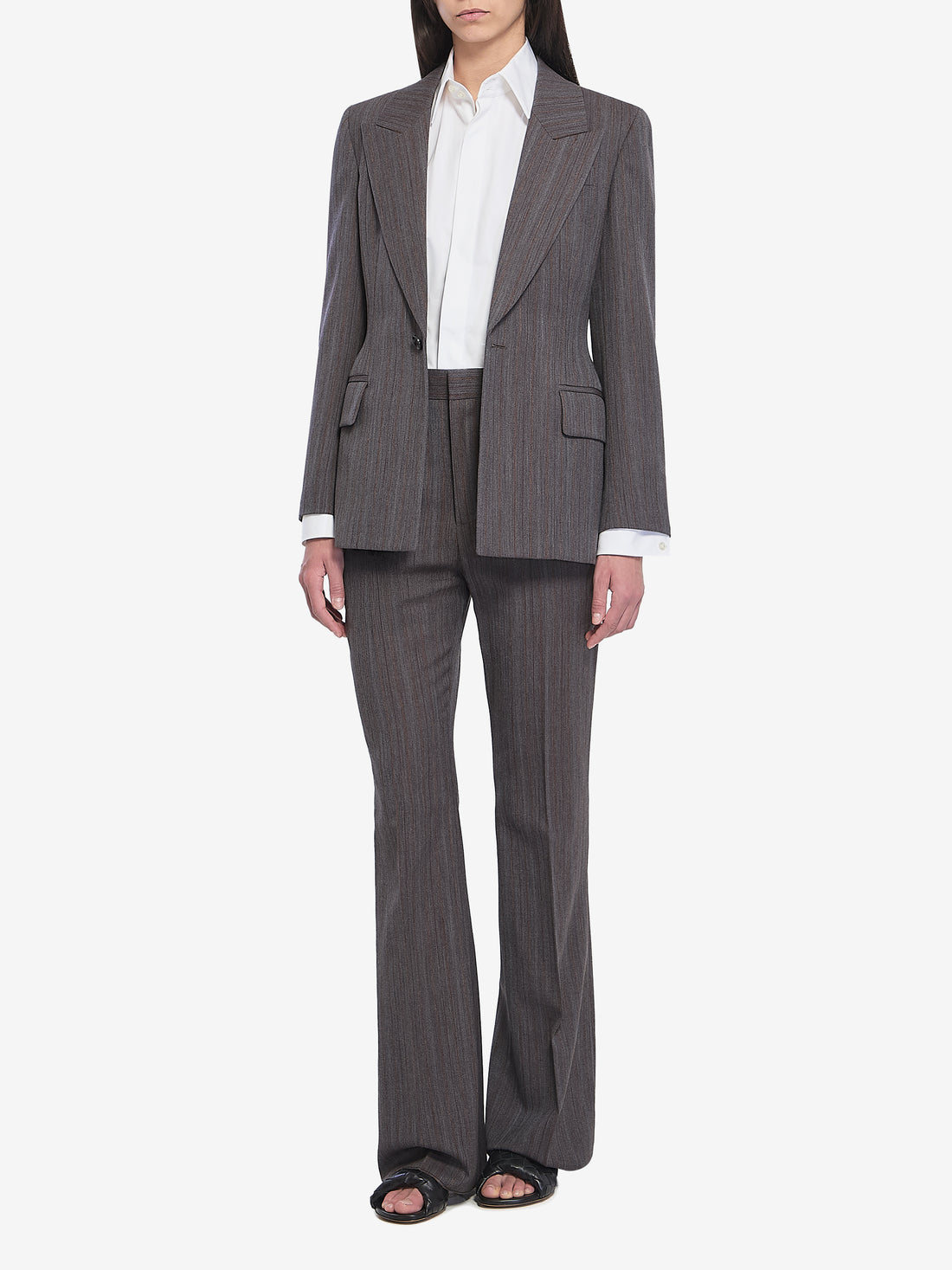 BOTTEGA VENETA 38 wool trousers with thin stripes