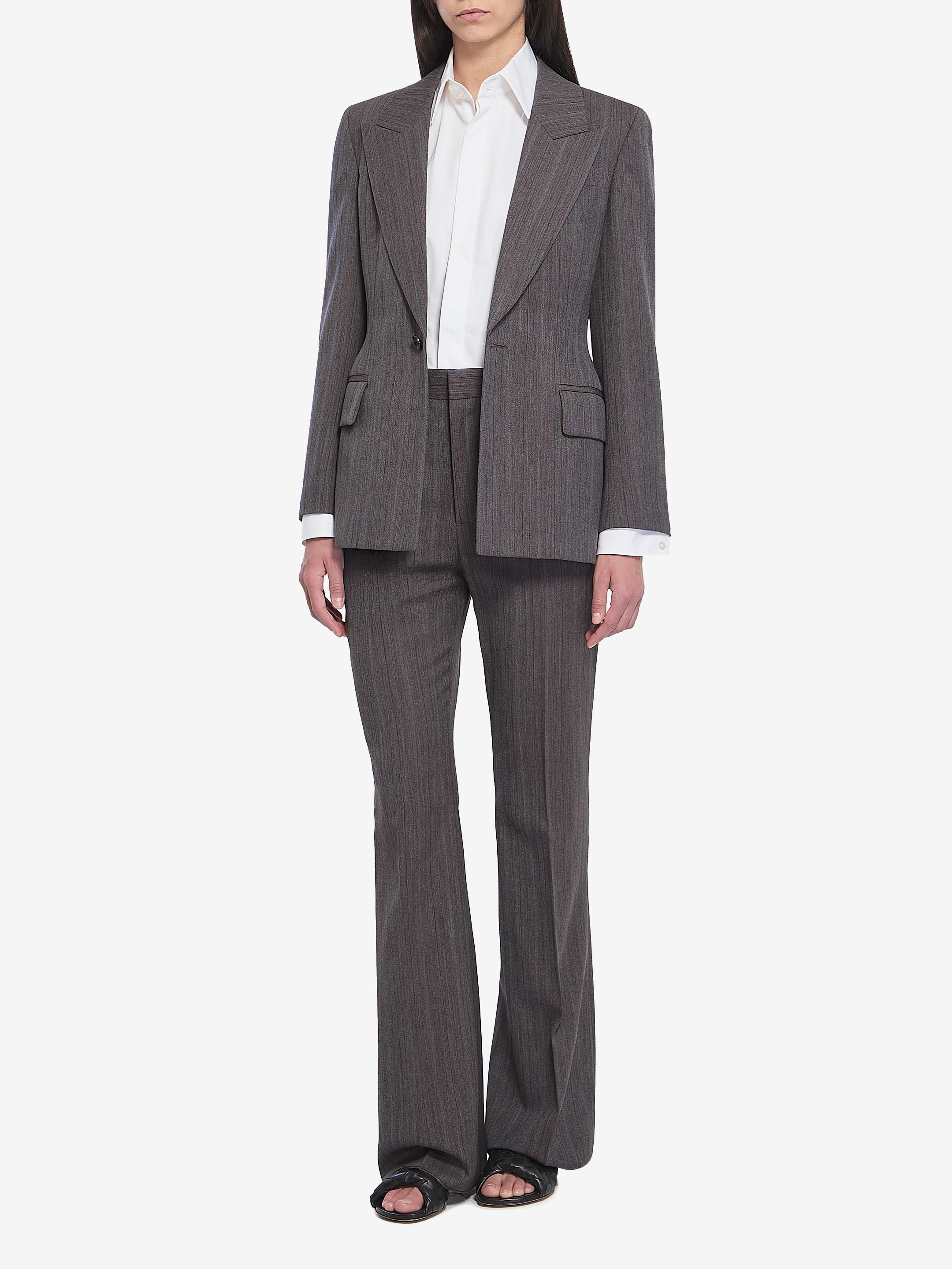 BOTTEGA VENETA 38 wool trousers with thin stripes