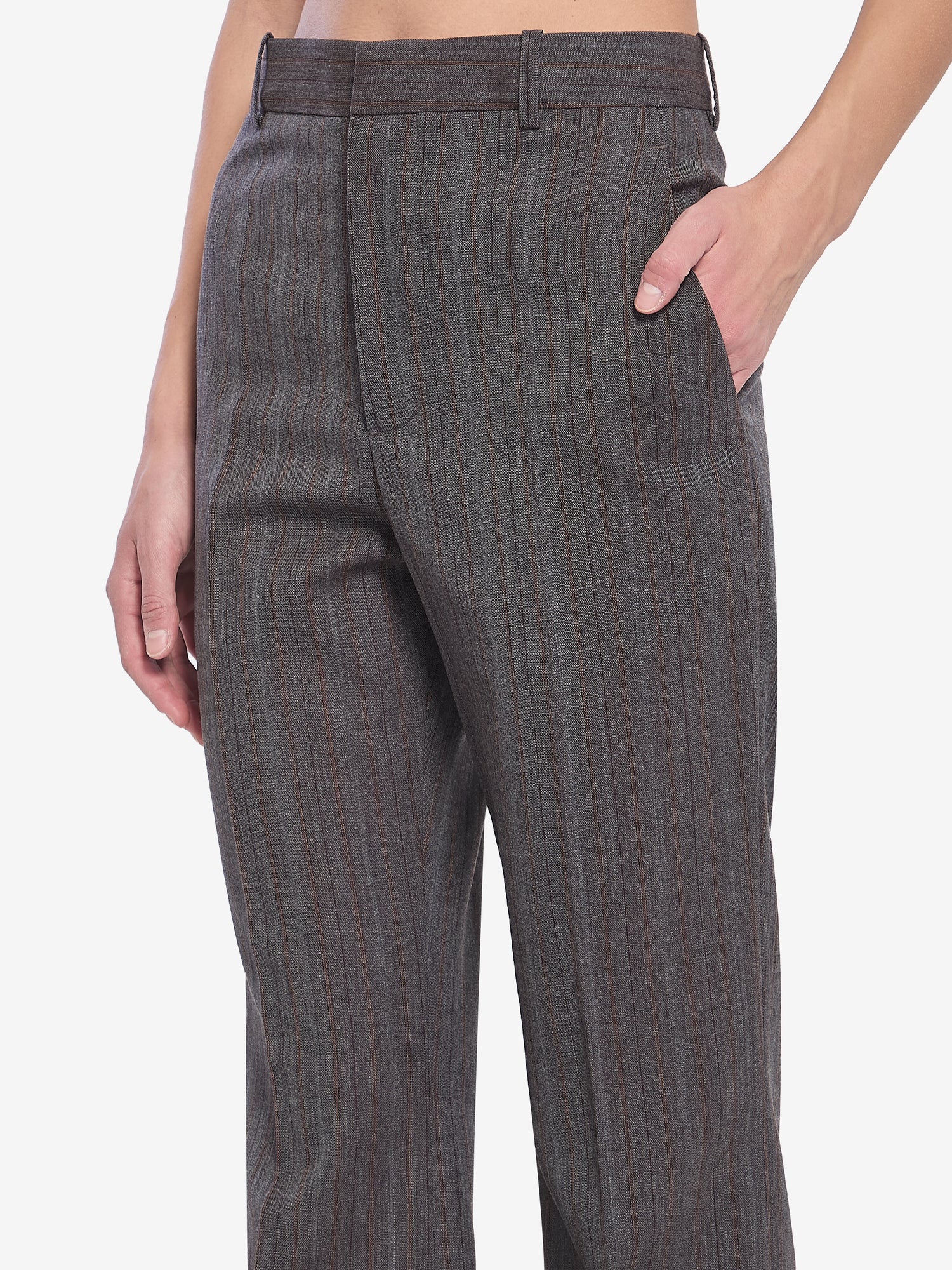BOTTEGA VENETA 38 wool trousers with thin stripes
