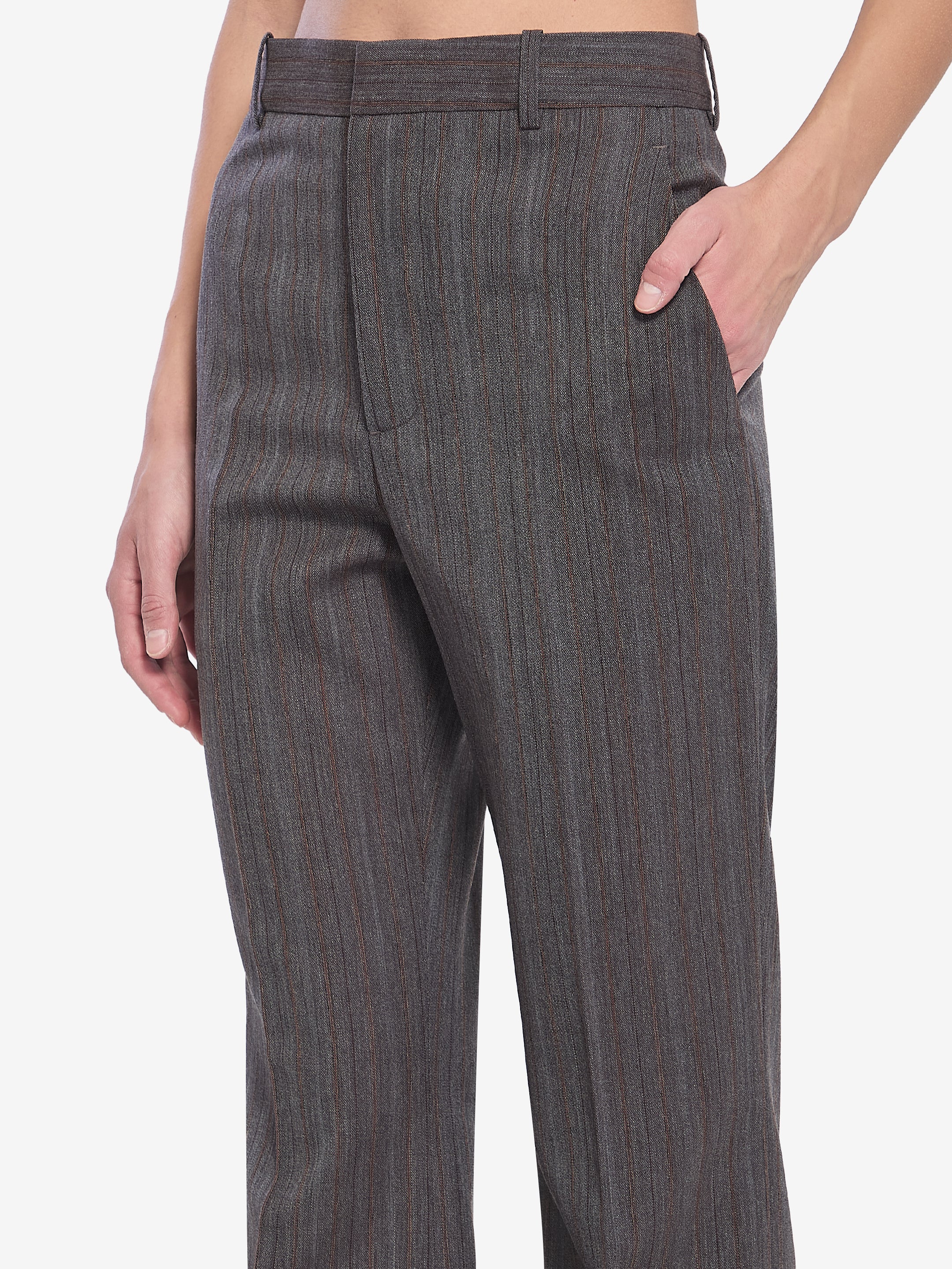 BOTTEGA VENETA 38 wool trousers with thin stripes