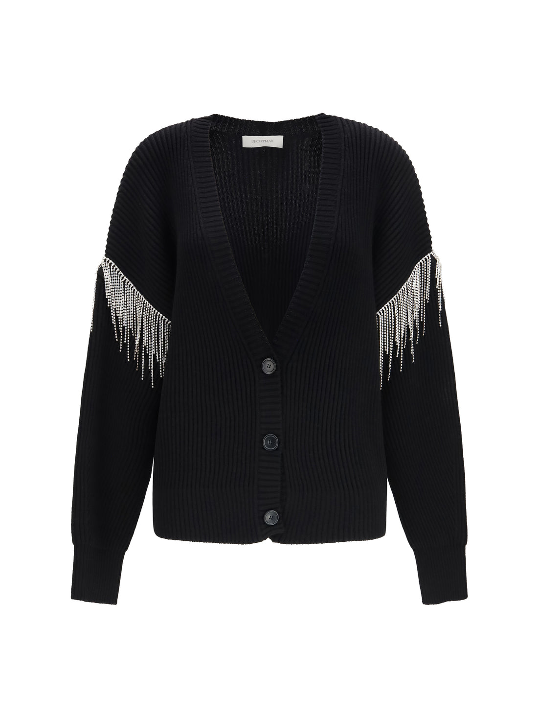 MAX MARA SPORTMAX M pagine virgin wool cardigan with sparkling details