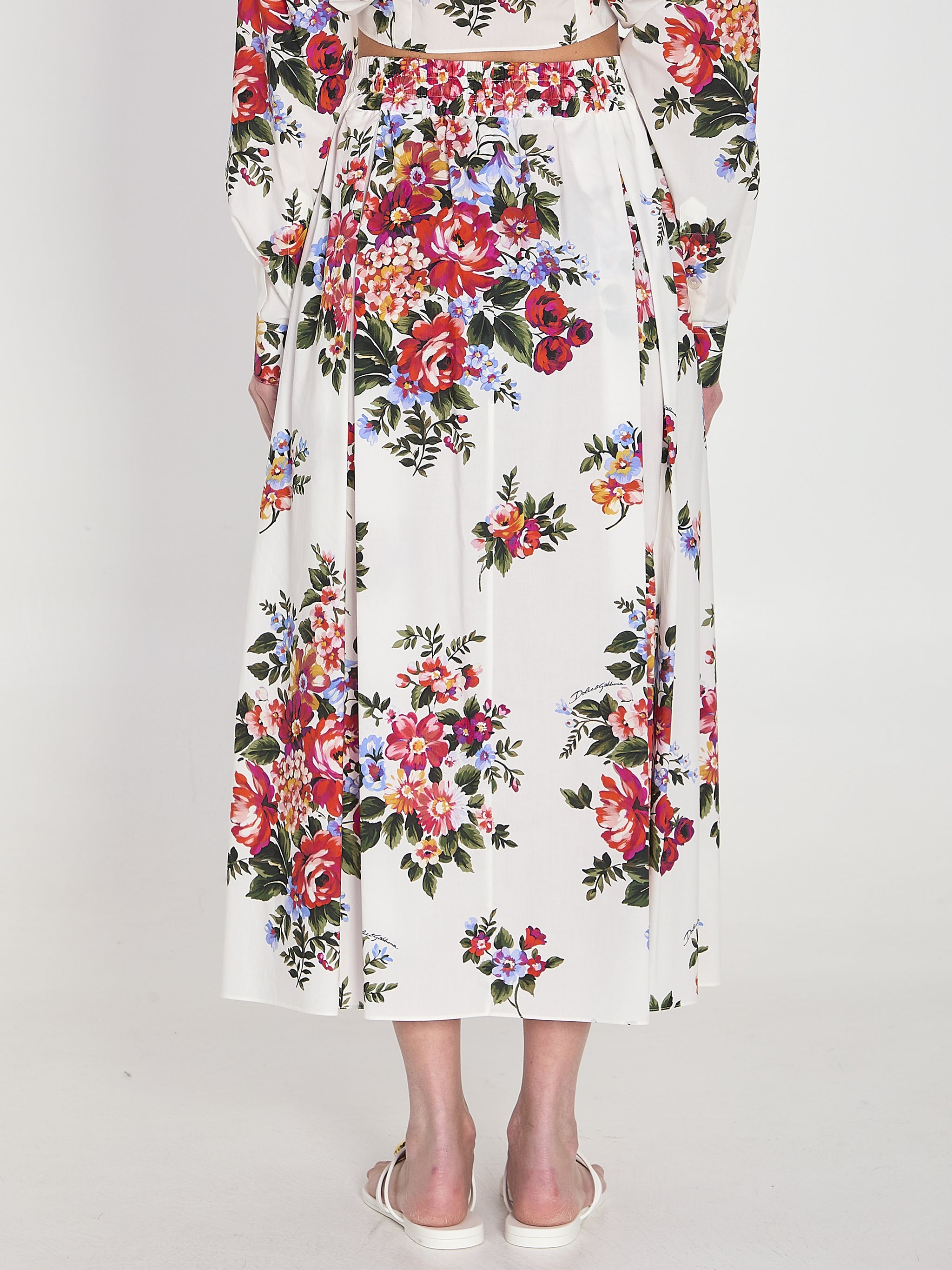 long skirt with a floral print