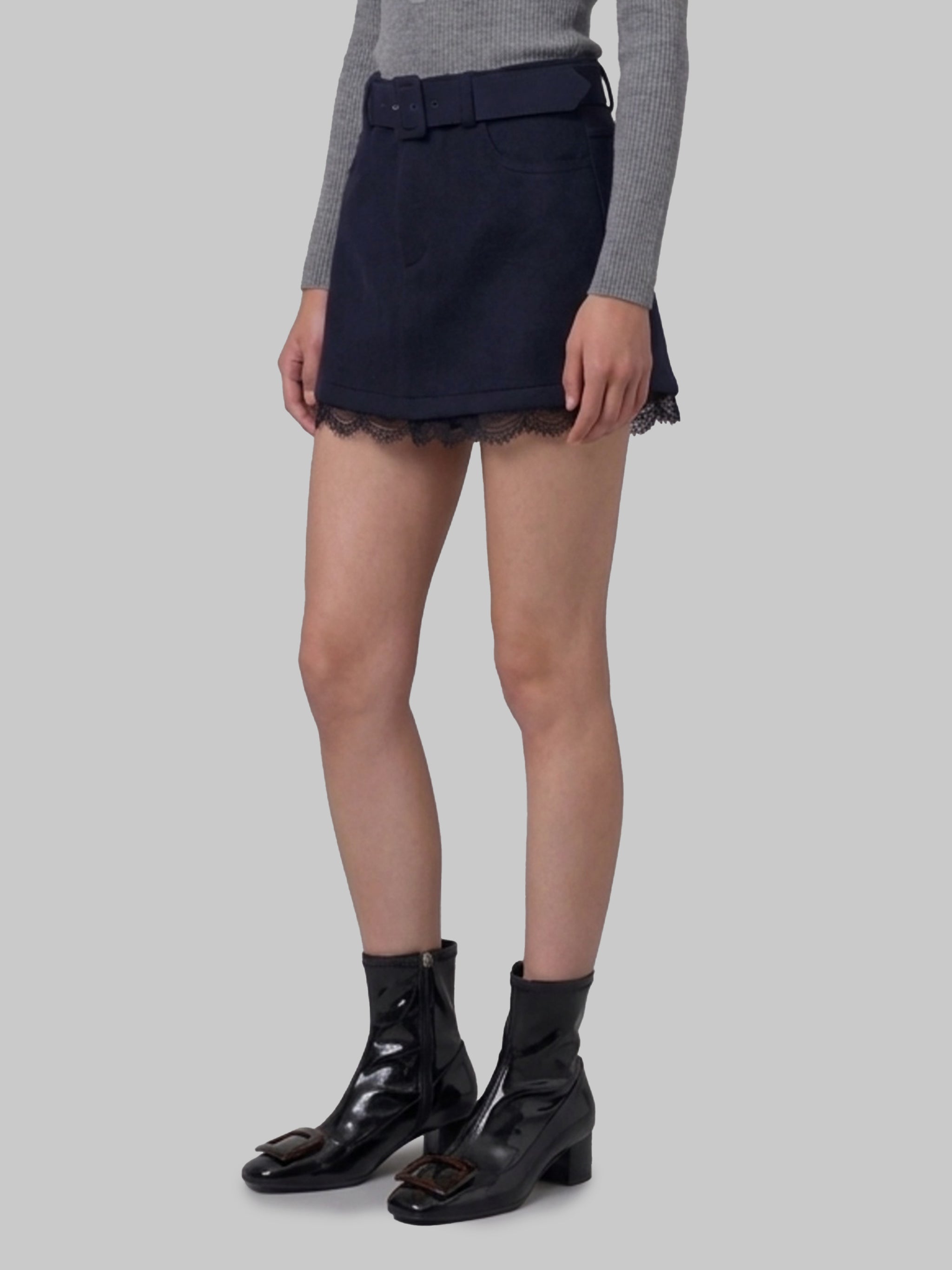navy lace skort