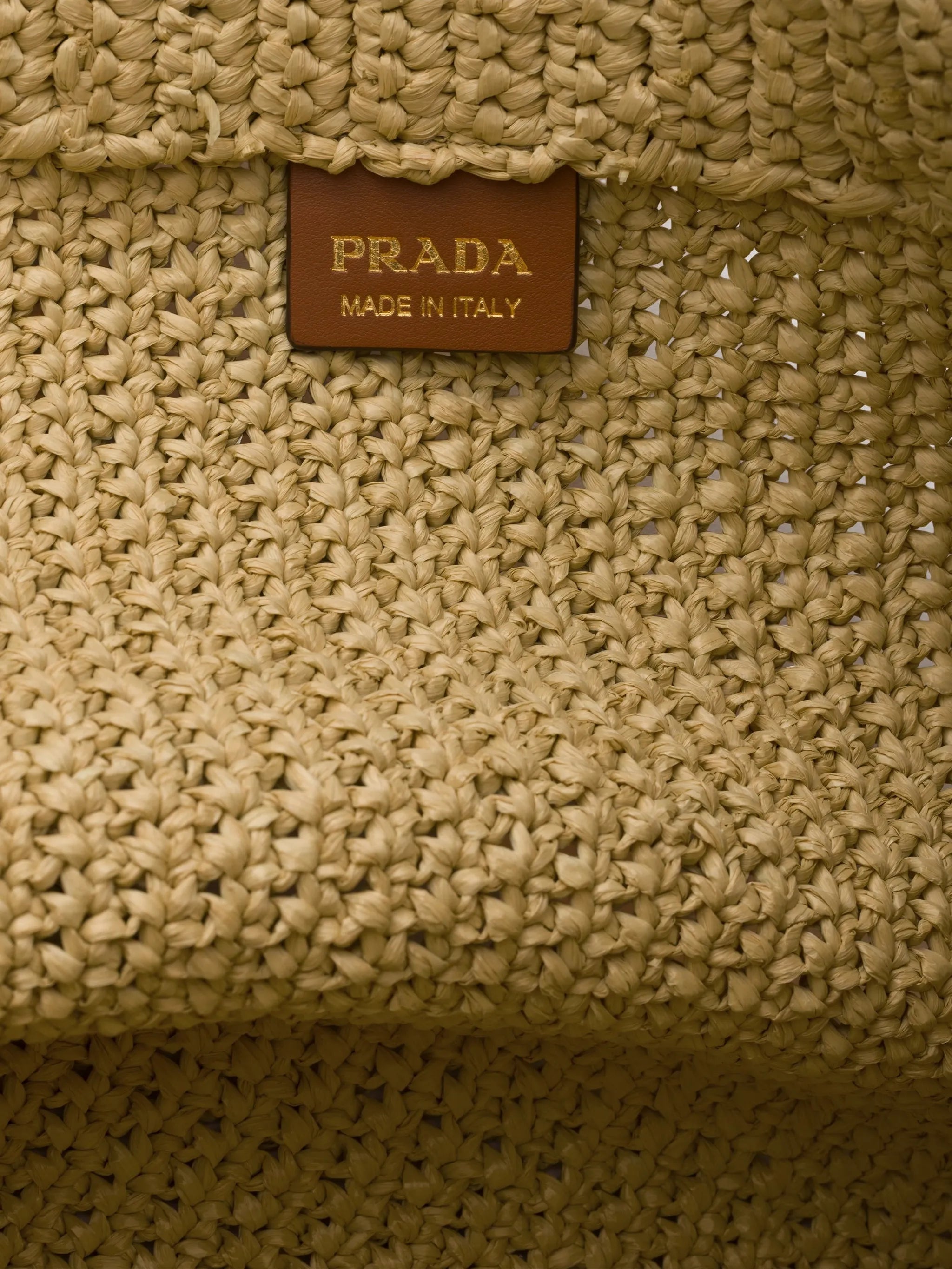 Large Logo Raffia Tote