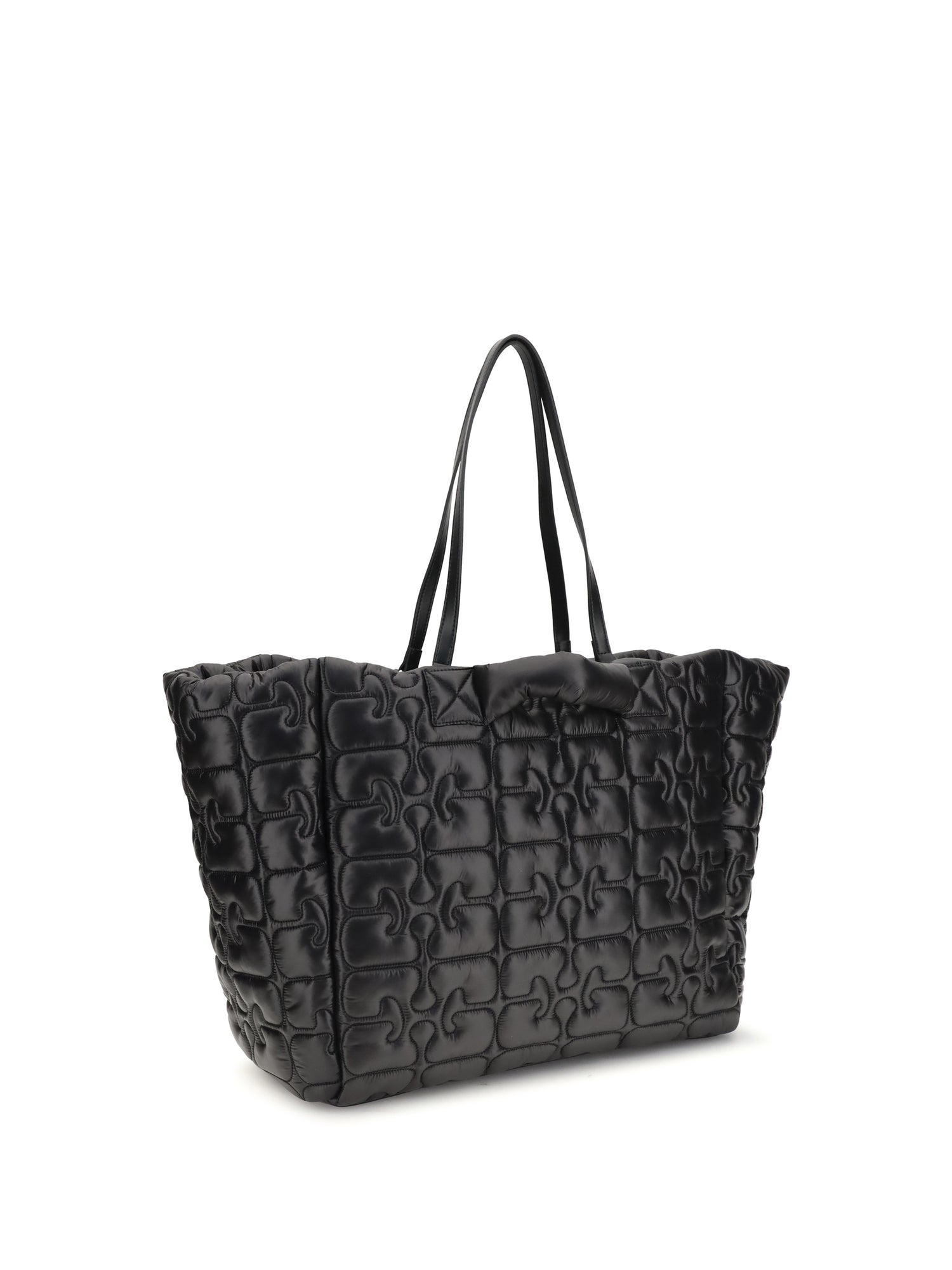 GANNI OS quilted tote bag
