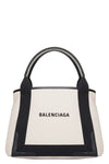 small navy cabas canvas shopping bag