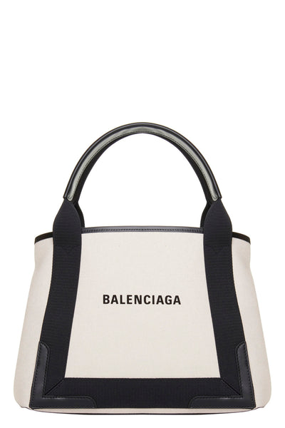 small navy cabas canvas shopping bag