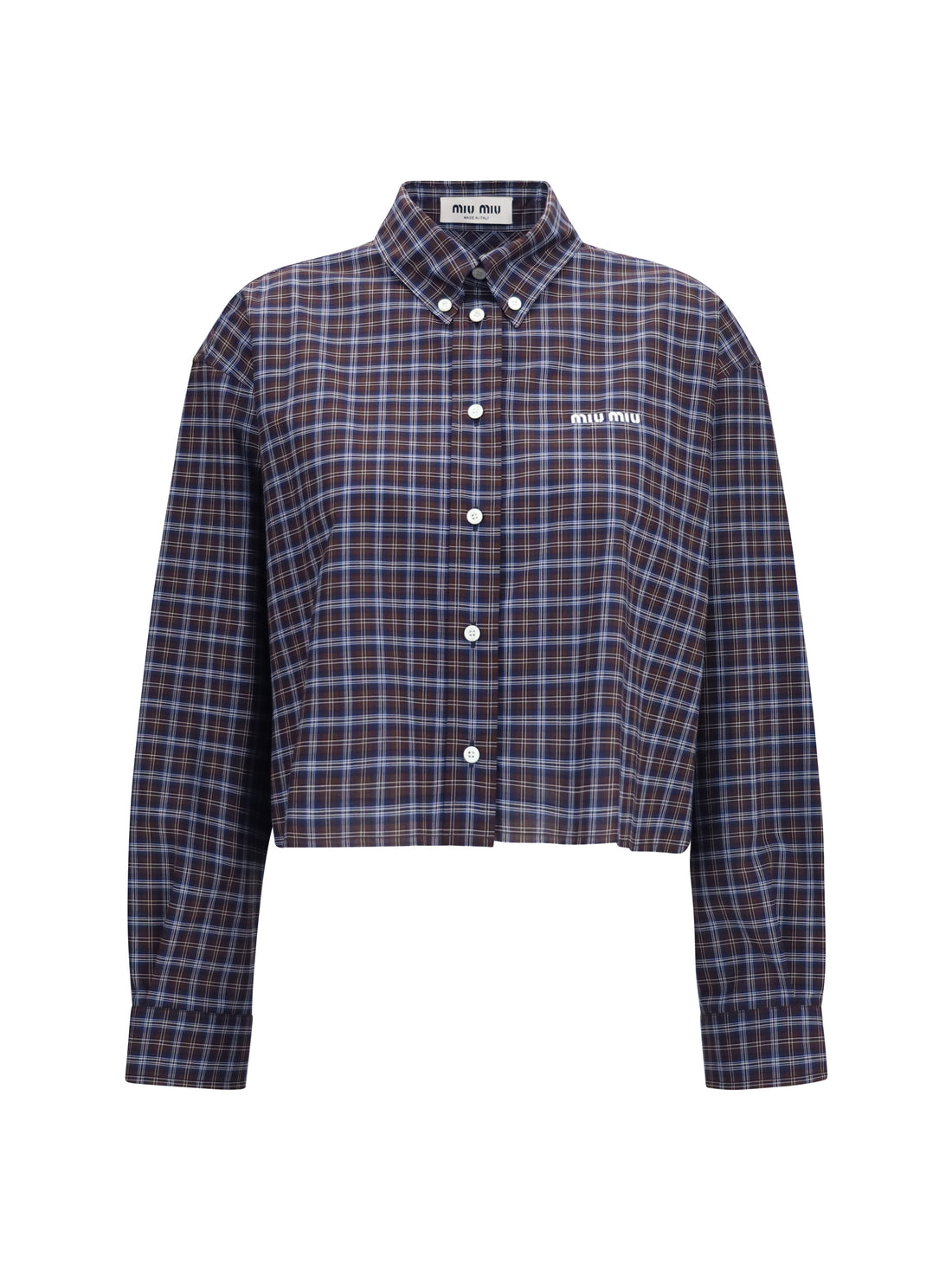 MIU MIU 36 checked embroidered shirt 