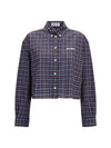 checked embroidered shirt