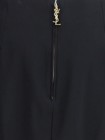 SAINT LAURENT 38 satin pencil skirt