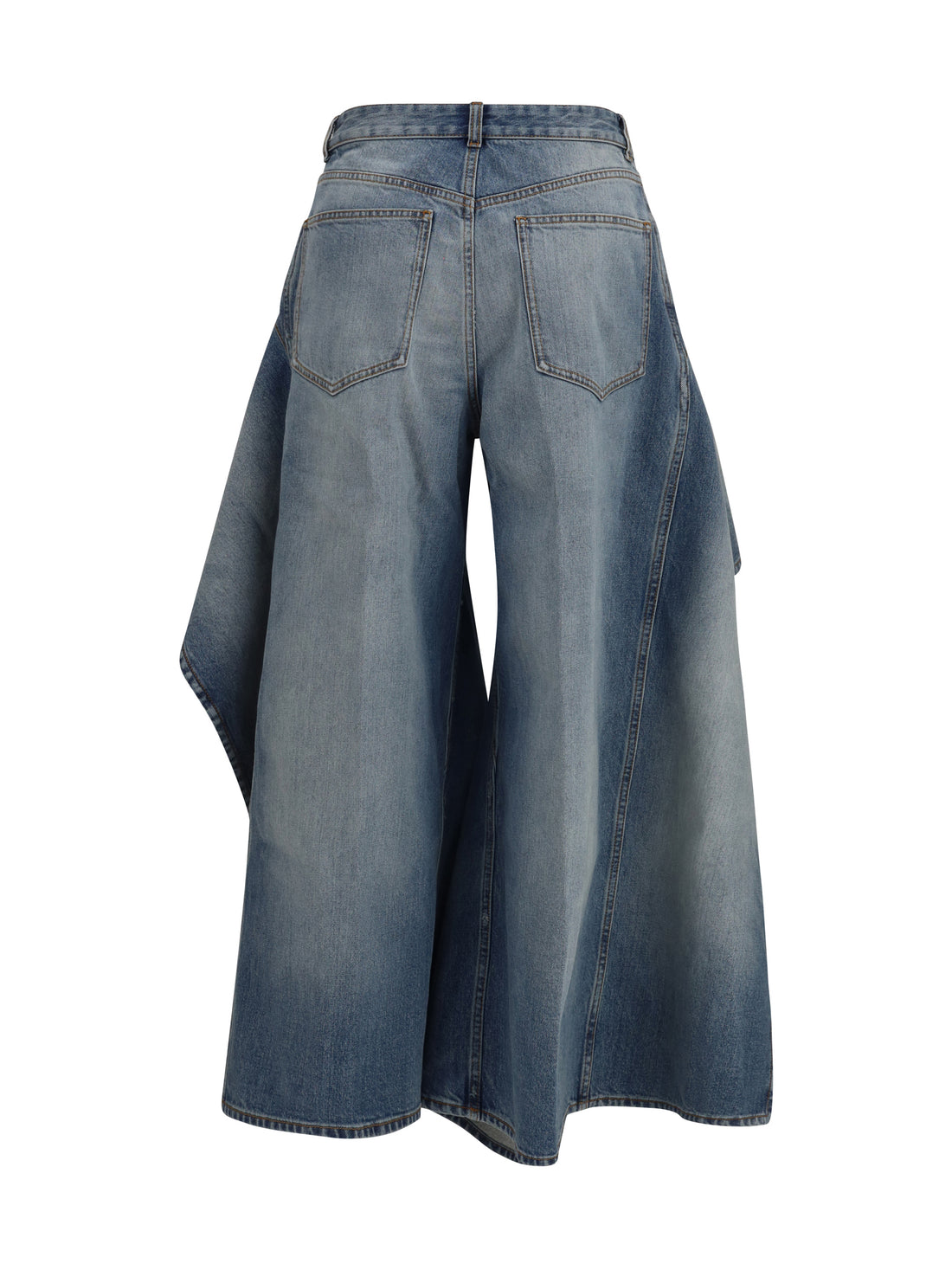 ALAIA 36 faded ruffled jeans 