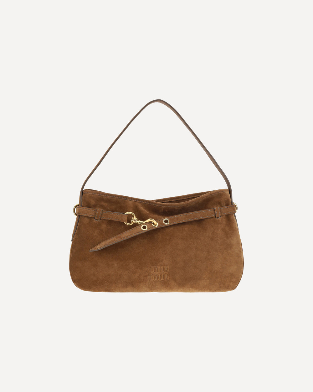 Miu Miu Aventure Suede Shoulder Bag Brown