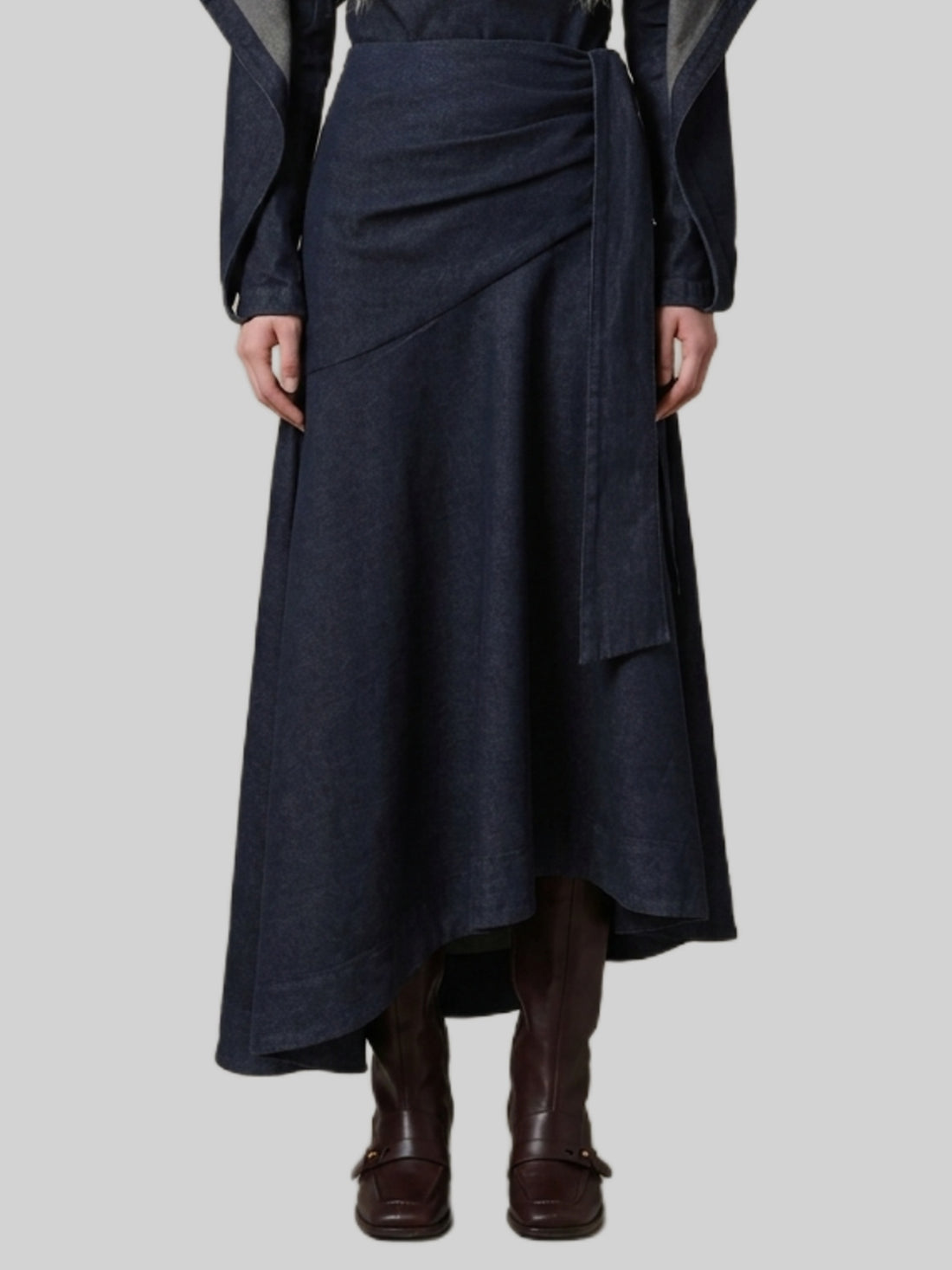 ZIMMERMANN 01 maxi denim skirt with draping