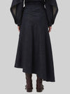 maxi denim skirt with draping