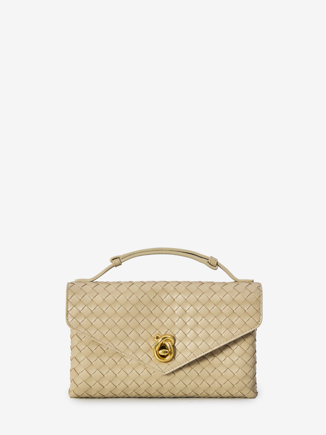 BOTTEGA VENETA OS knot lock bag beige