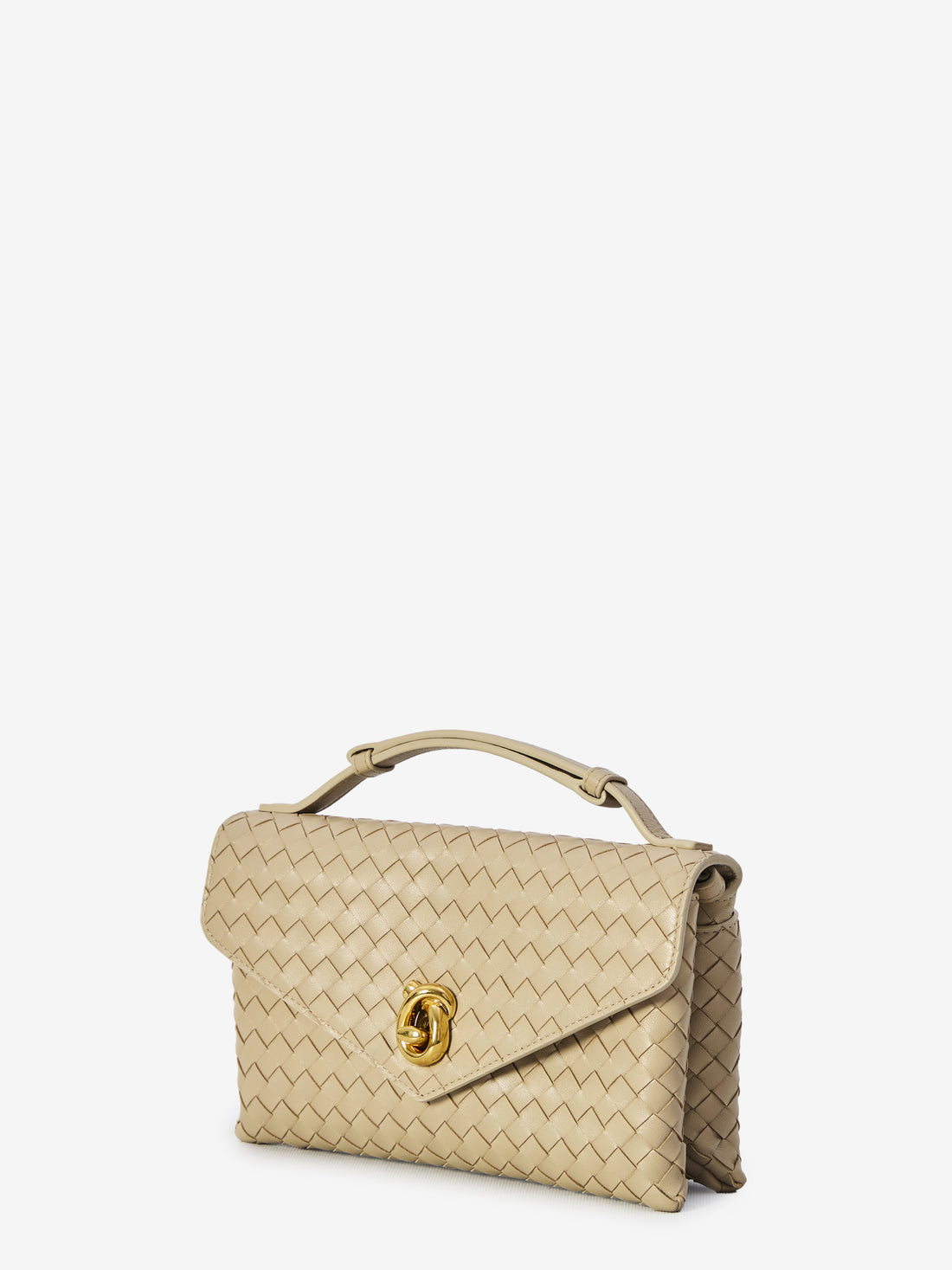 BOTTEGA VENETA OS knot lock bag beige