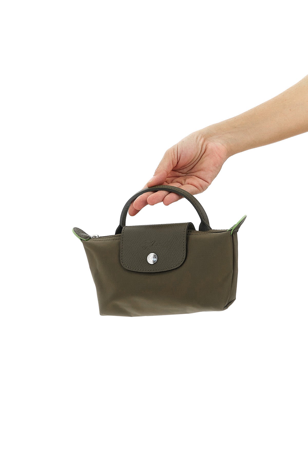 le pliage green foldable nylon canvas clutch bag