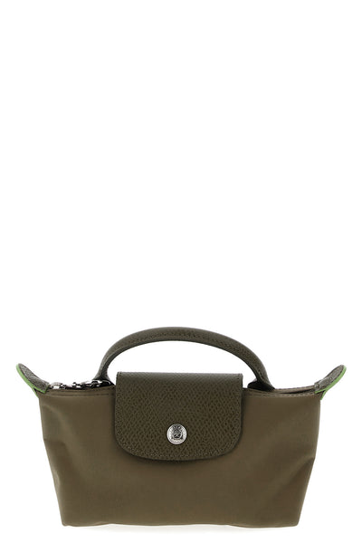 LONGCHAMP OS le pliage green foldable nylon canvas clutch bag