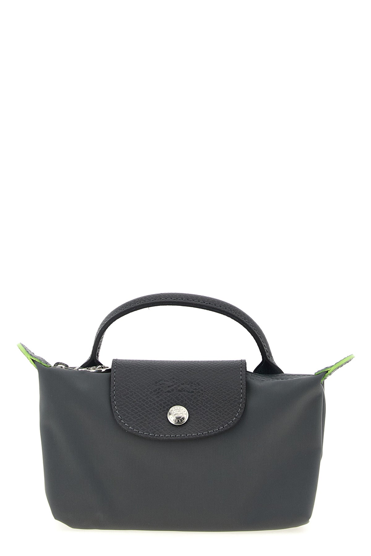 le pliage green clutch bag in foldable nylon canvas