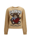 alpaca graphic crewneck sweater