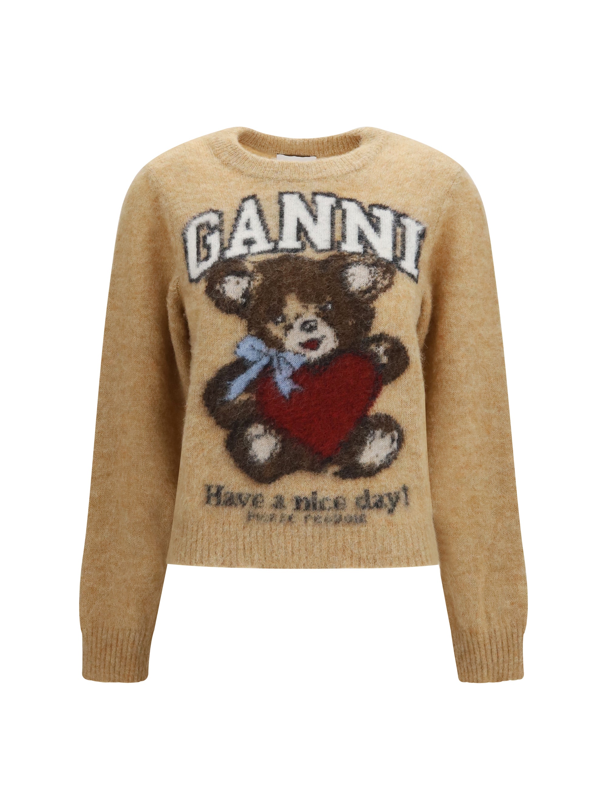 alpaca graphic crewneck sweater