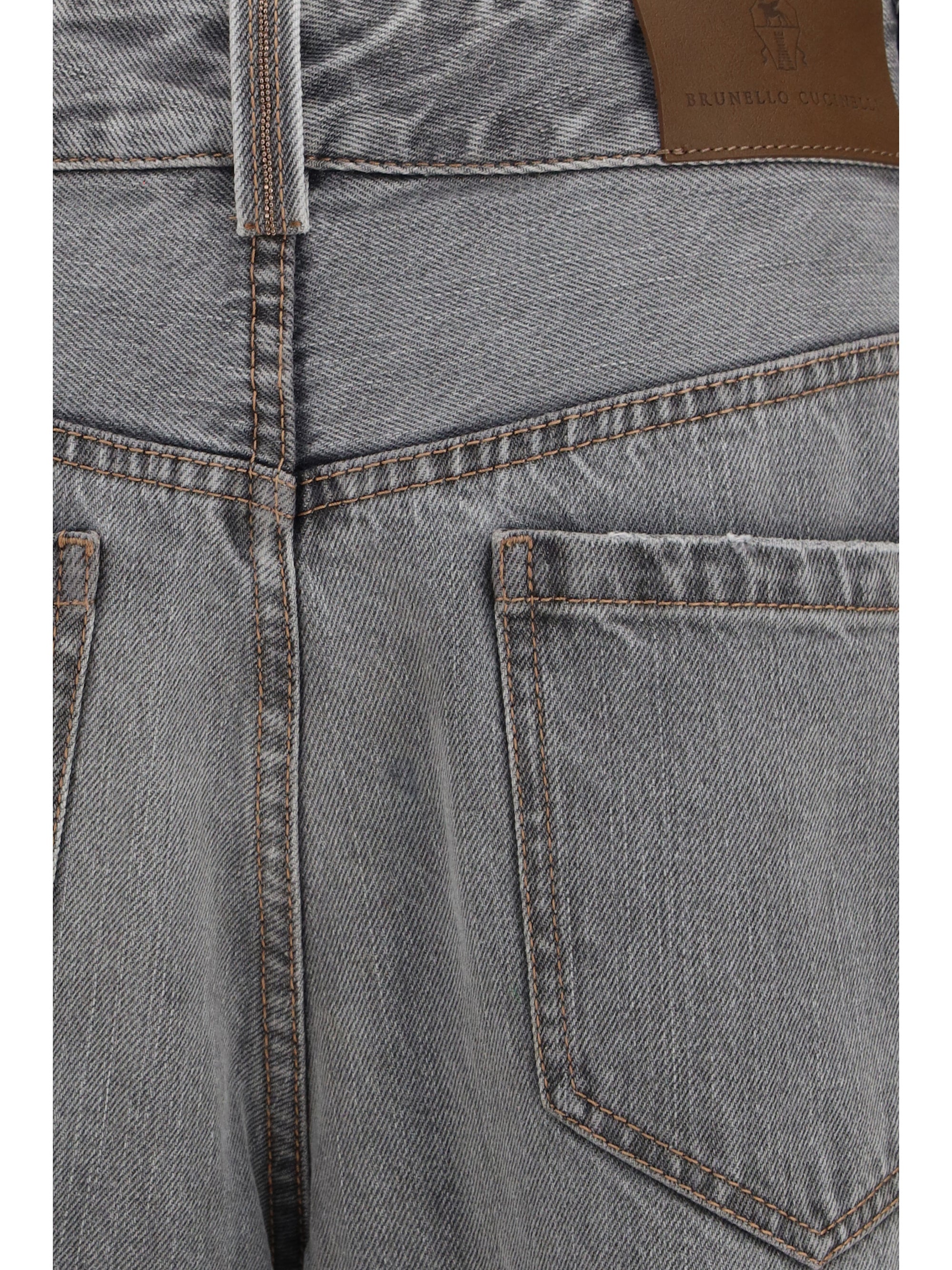 wide-leg cotton denim jeans