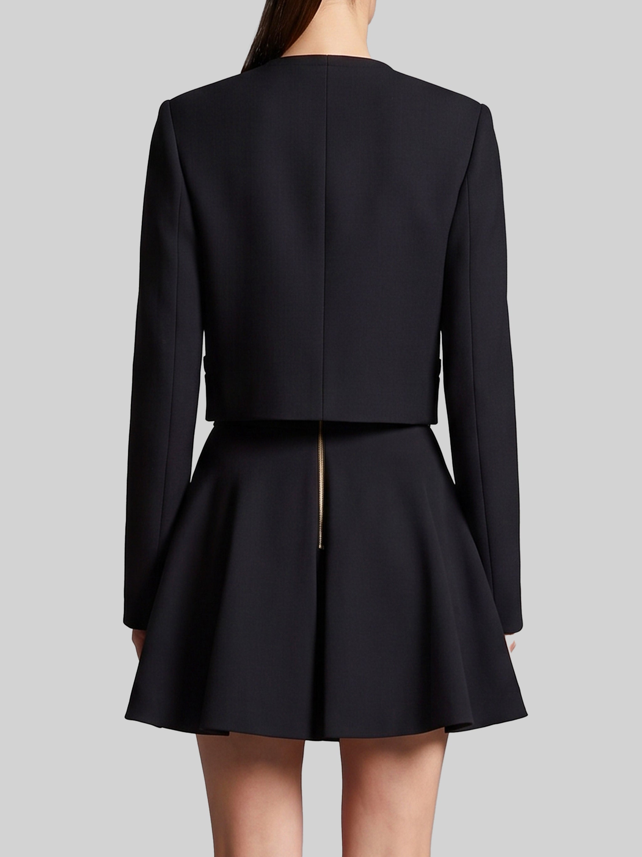 crop natté wool jacket
