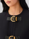 crop natté wool jacket