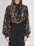 DOLCE&GABBANA 42 chiffon top with a vintage rose print