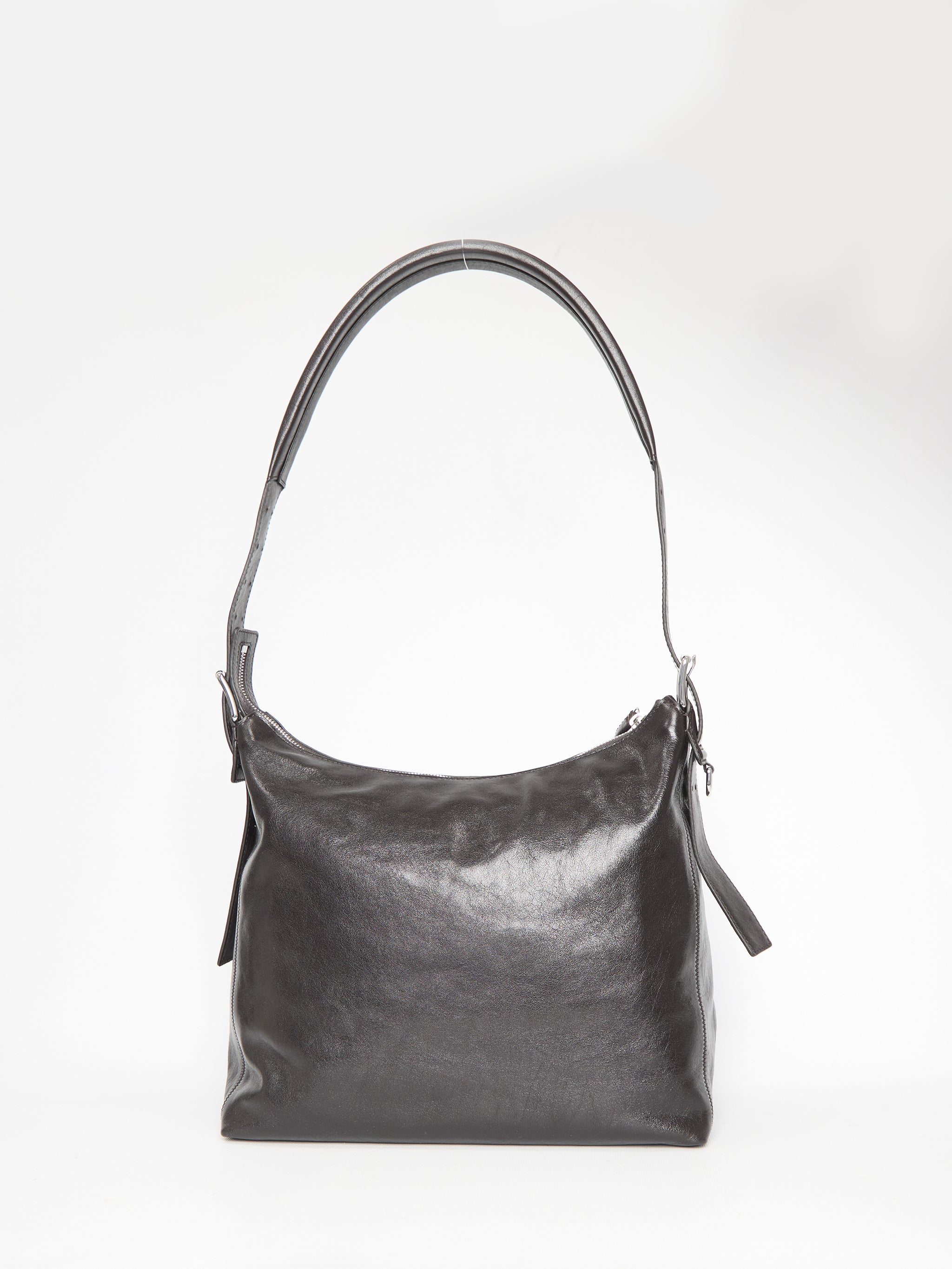 small brown belted hobo bag