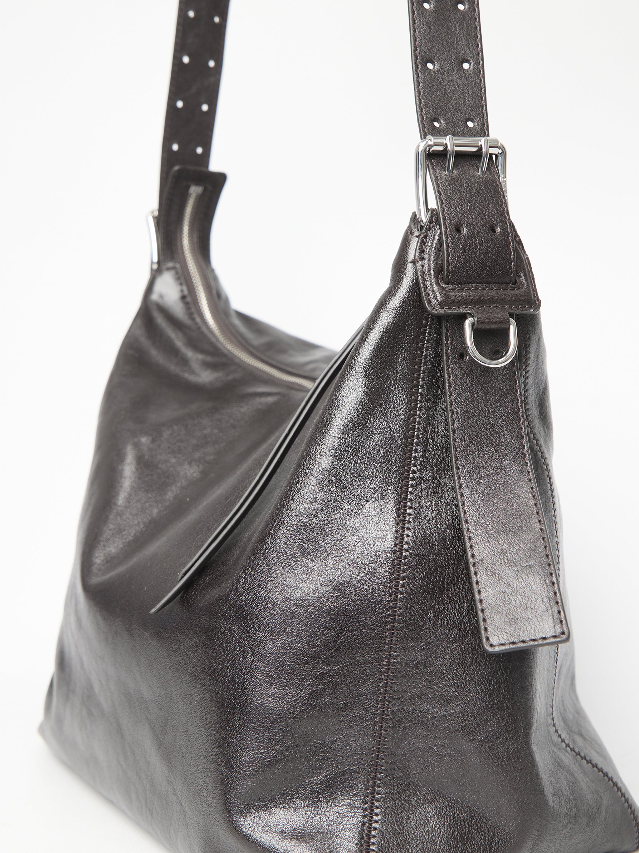 small brown belted hobo bag