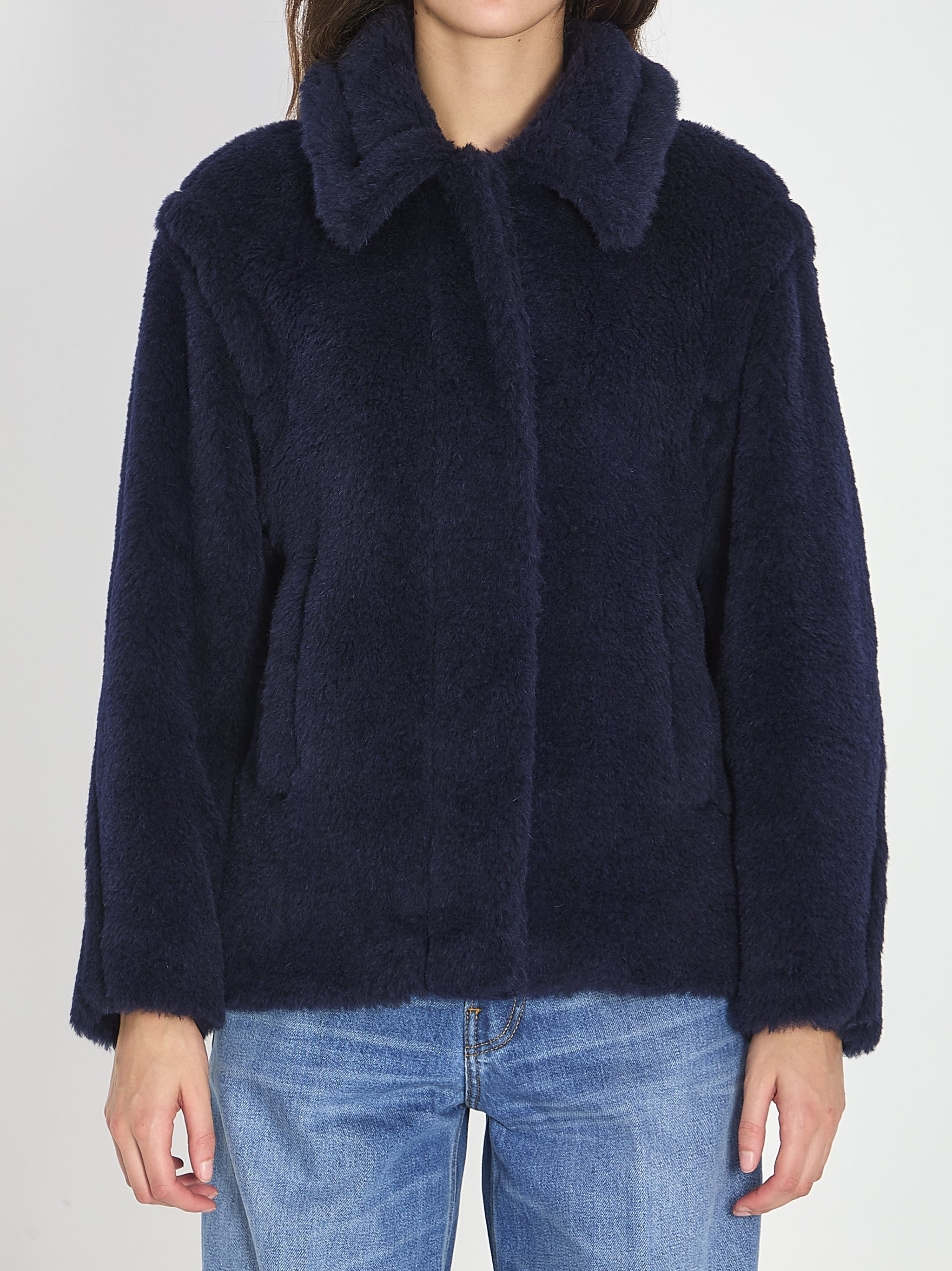 cropped teddy coat