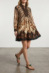 mini majestic garden sand dress in floral print fabric