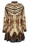 mini majestic garden sand dress in floral print fabric