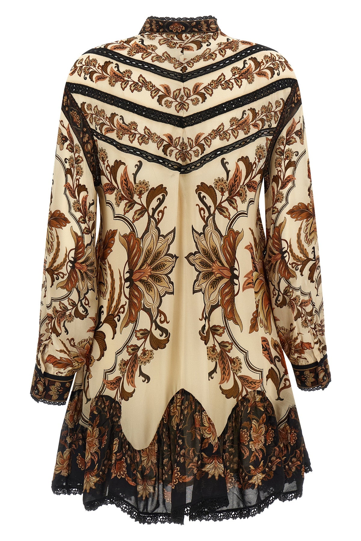 mini majestic garden sand dress in floral print fabric