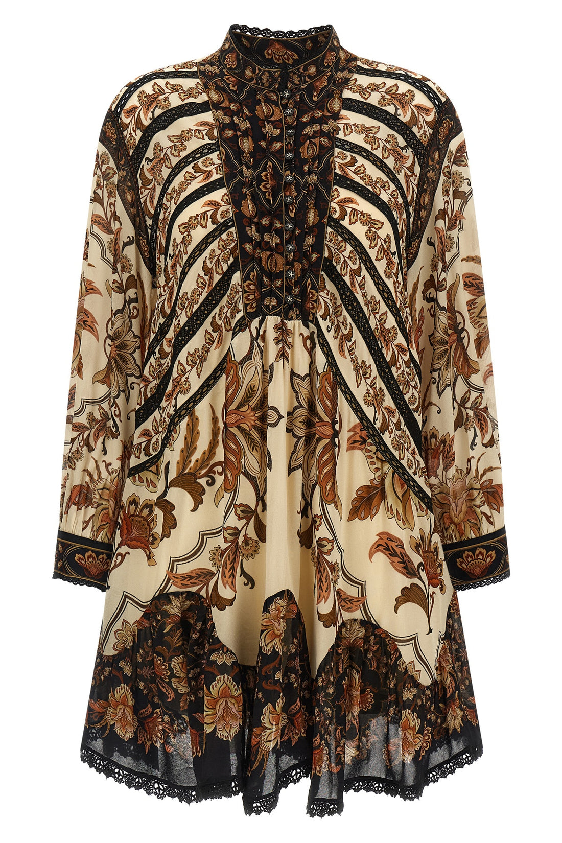 FARM RIO S mini majestic garden sand dress in floral print fabric