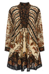 mini majestic garden sand dress in floral print fabric