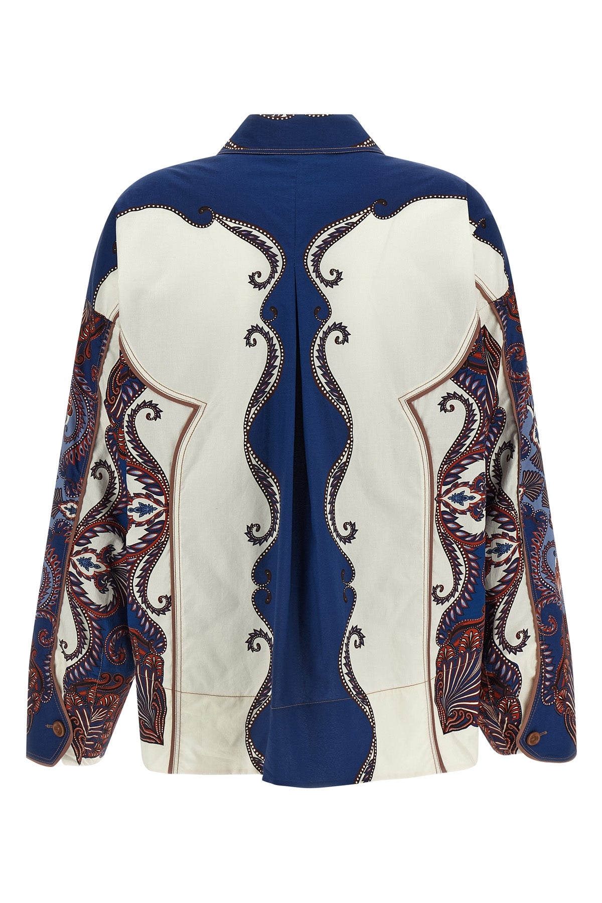 arabesque scarf sand all-over print cotton shirt