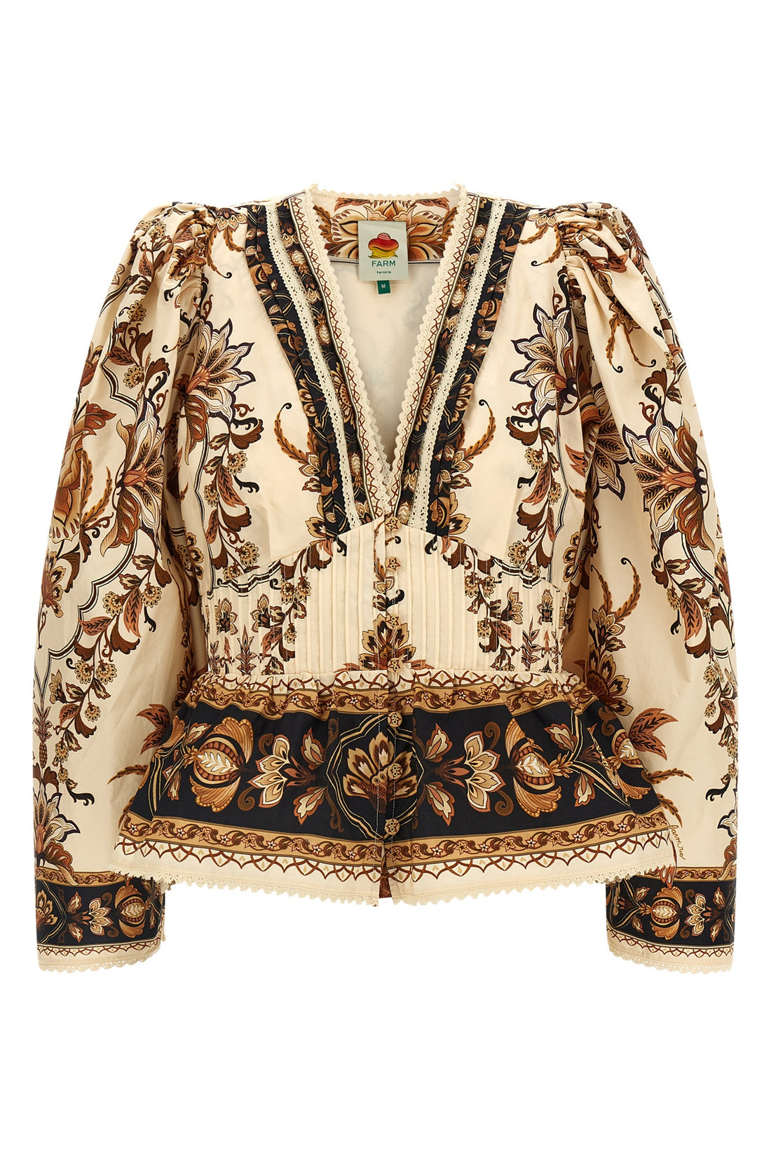FARM RIO M majestic garden sand cotton blouse