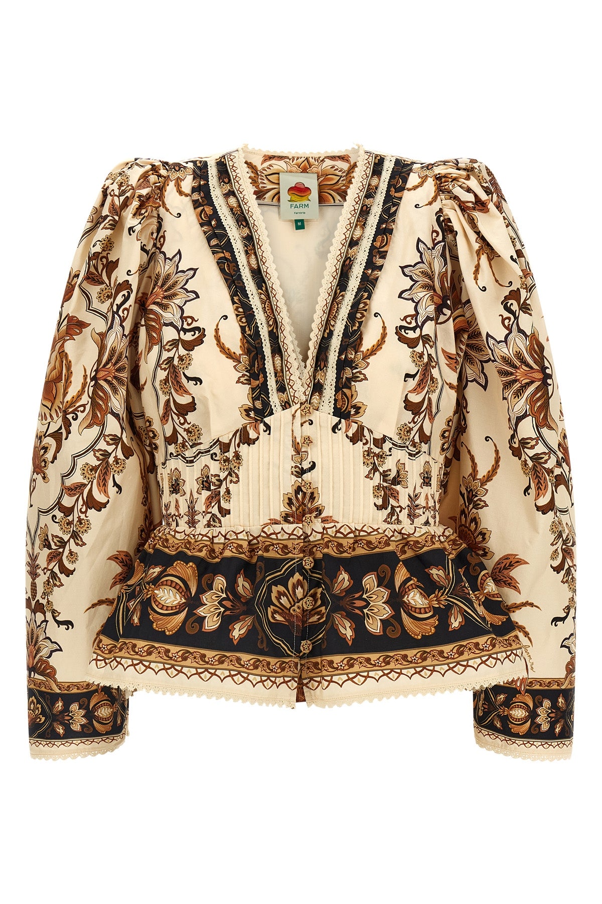 majestic garden sand cotton blouse