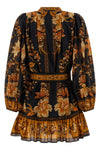 majestic garden black mini dress in cotton