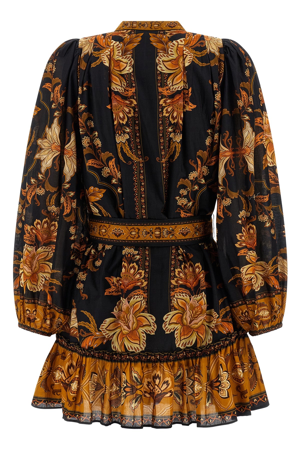 majestic garden black mini dress in cotton