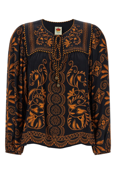 cornely ainika blouse in silk-effect fabric