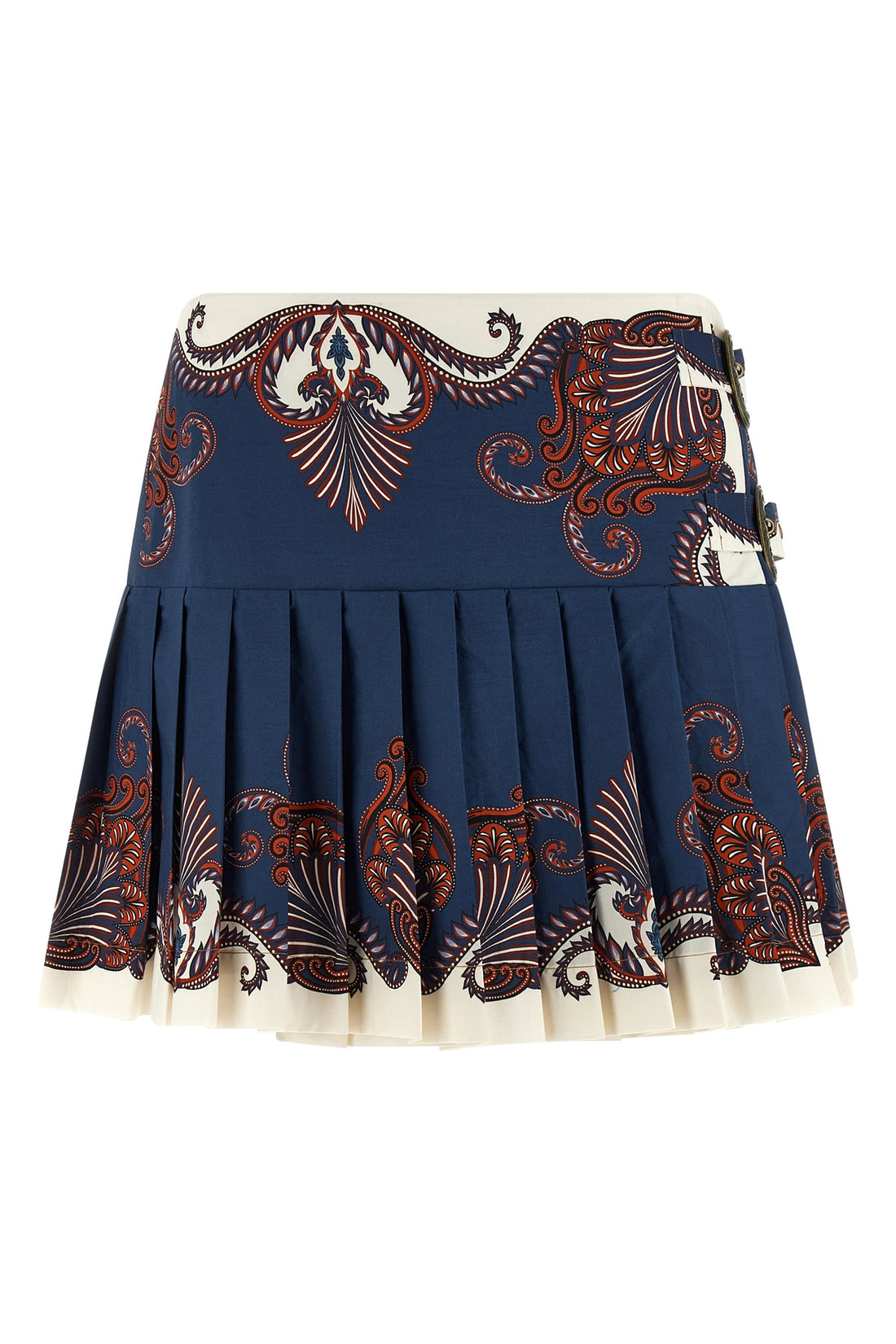 FARM RIO M all-over pleated cotton mini skirt