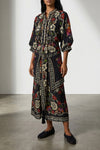 all-over rococò flowers print viscose dress