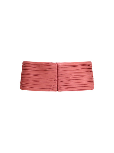 satin pleated waist belt