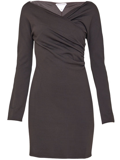 BOTTEGA VENETA S brown viscose dress