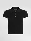 ribbed polo-style top