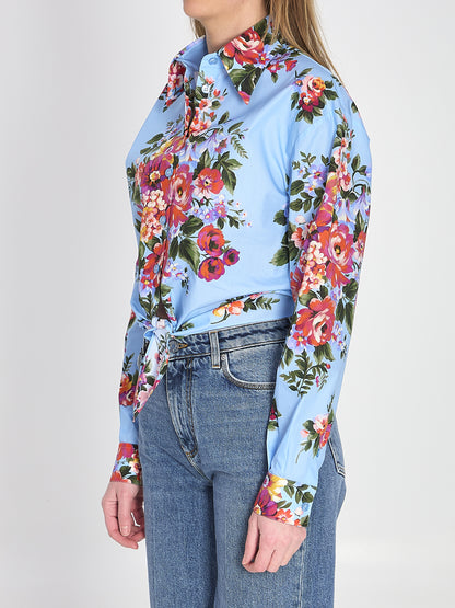 DOLCE&amp;GABBANA 40 floral bouquet-print cotton shirt